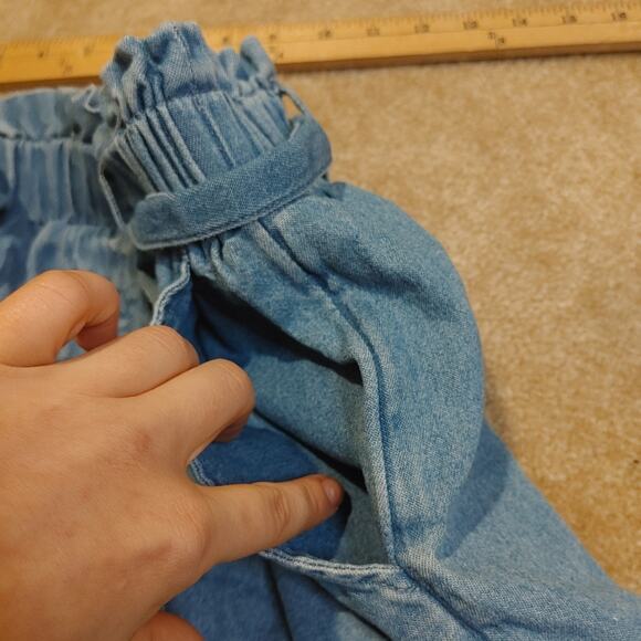 American Eagle Outfitters AEO Size XS Extra Small Paper Bag Blue Shorts Pockets - Picture 6 of 9